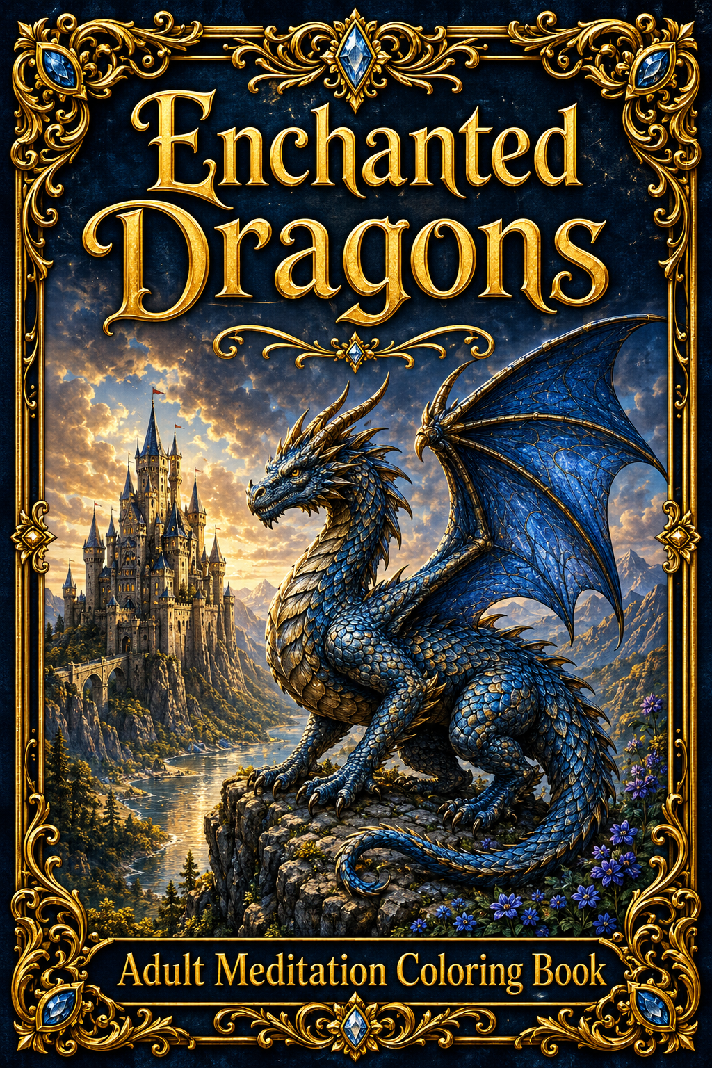Enchanted Dragons coloring book cover