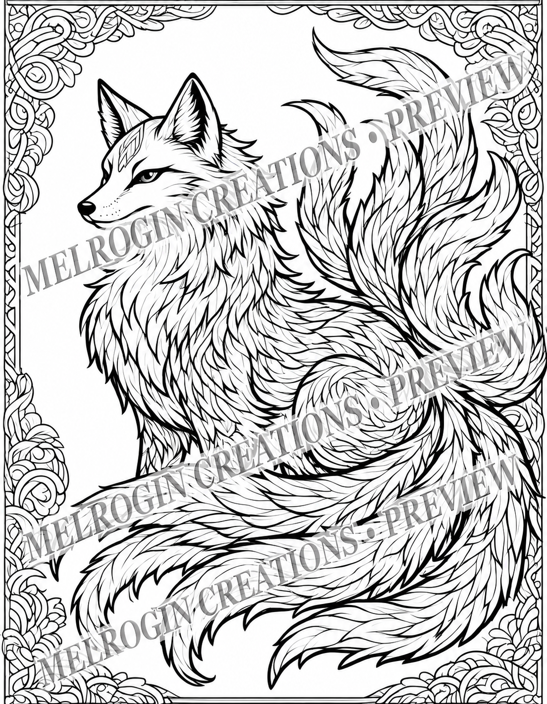 Interior coloring page preview from Enchanted Mythical Creatures Volume 1