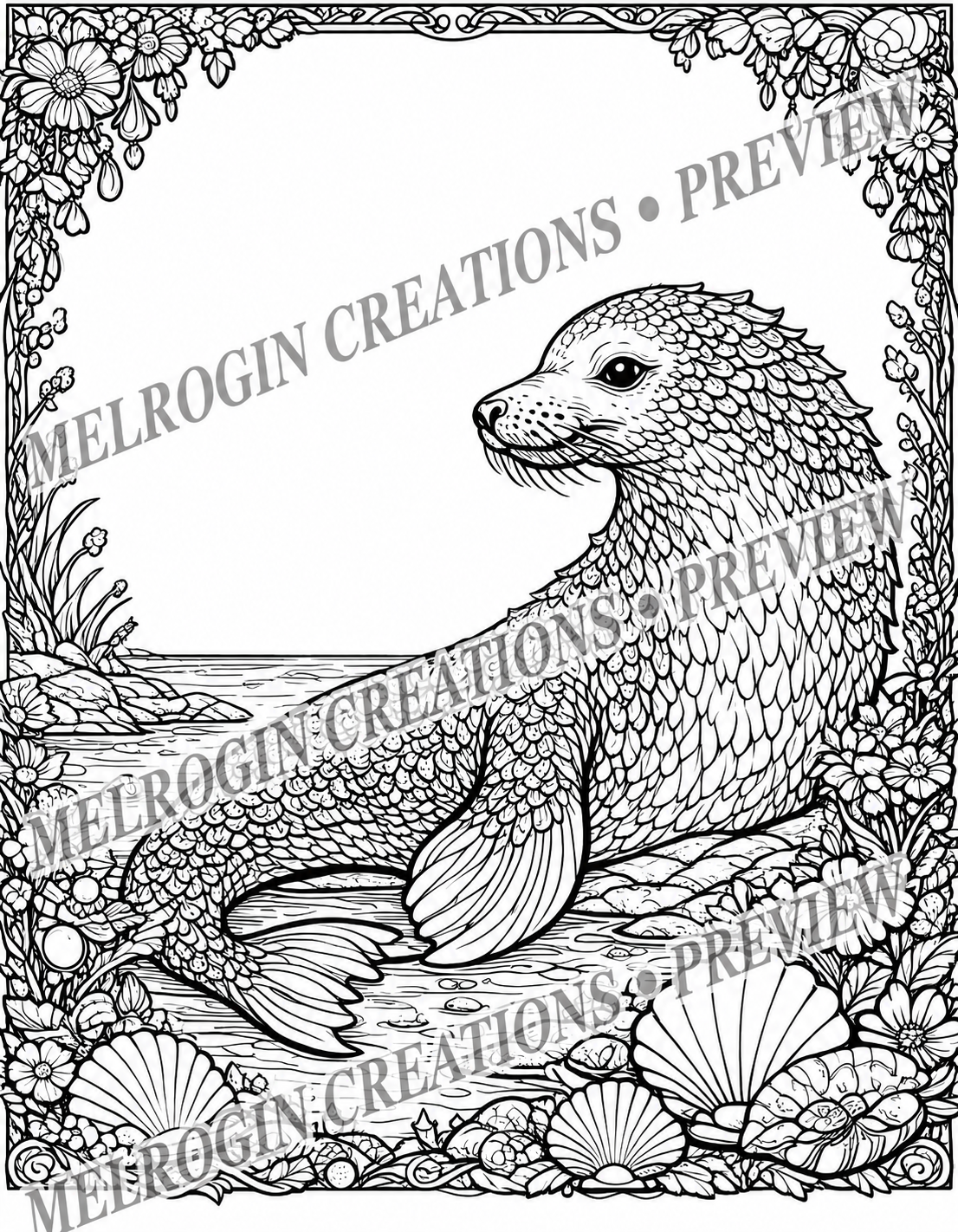 Second interior coloring page preview from Enchanted Mythical Creatures Volume 1