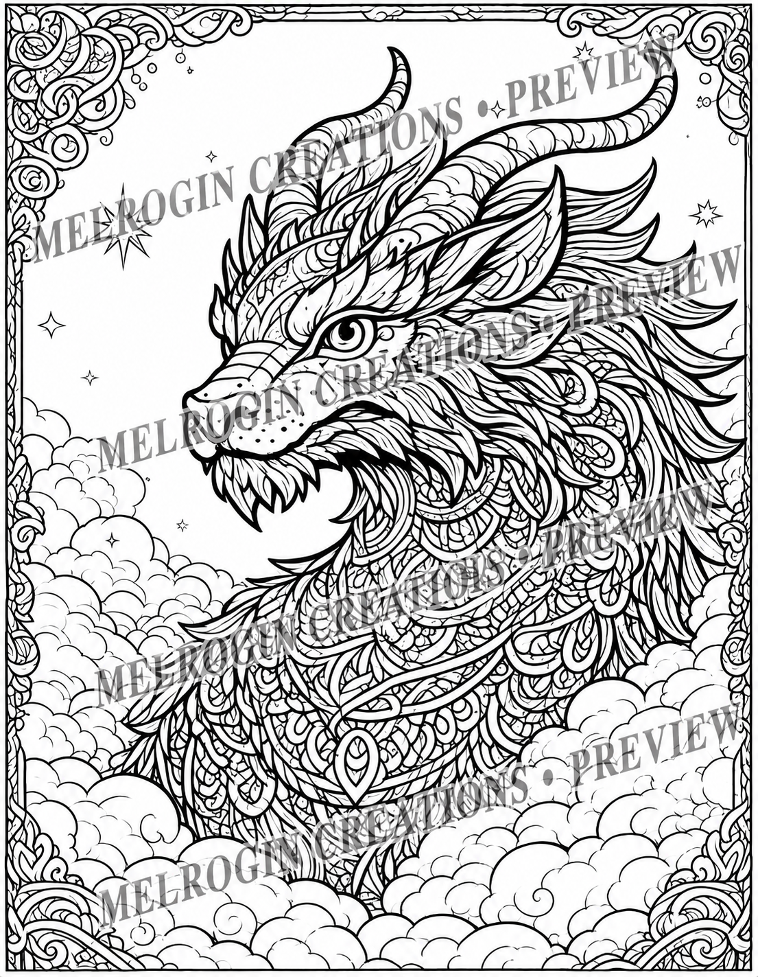 Second interior coloring page preview from Enchanted Mythical Creatures Volume 3