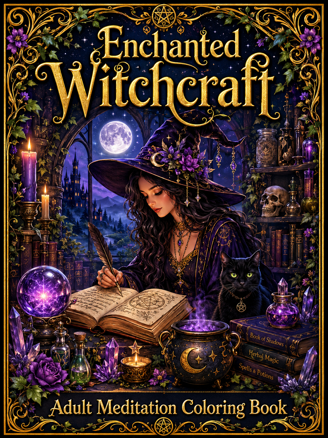 Enchanted Witchcraft coloring book cover