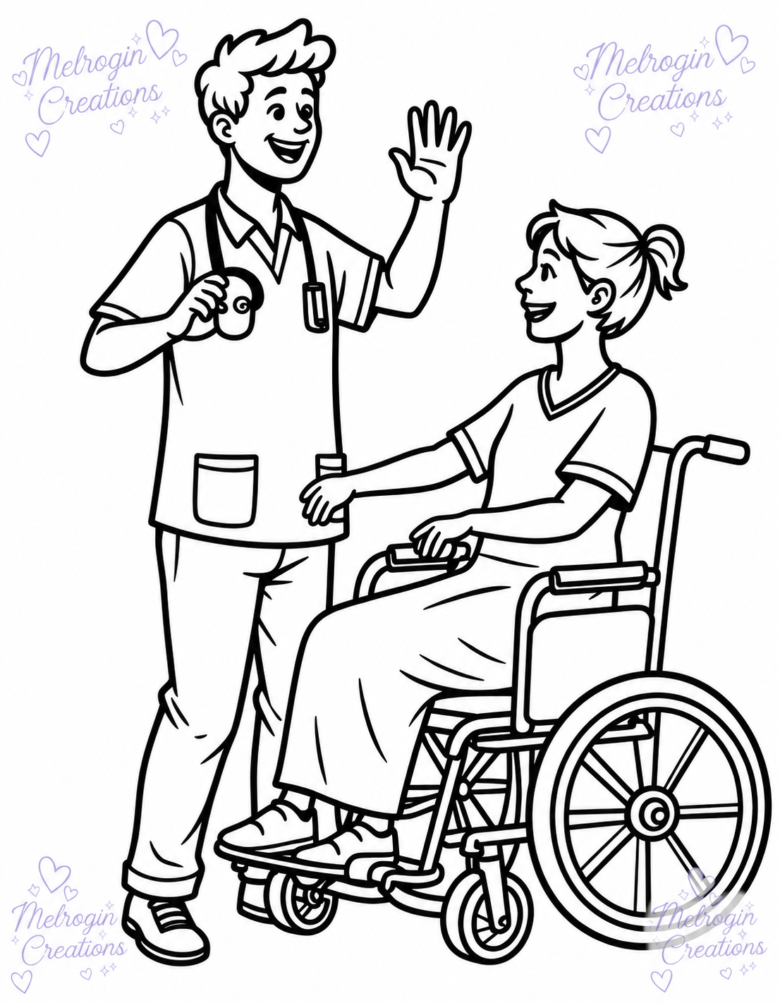 Interior preview from Healing Hands and Caring Hearts