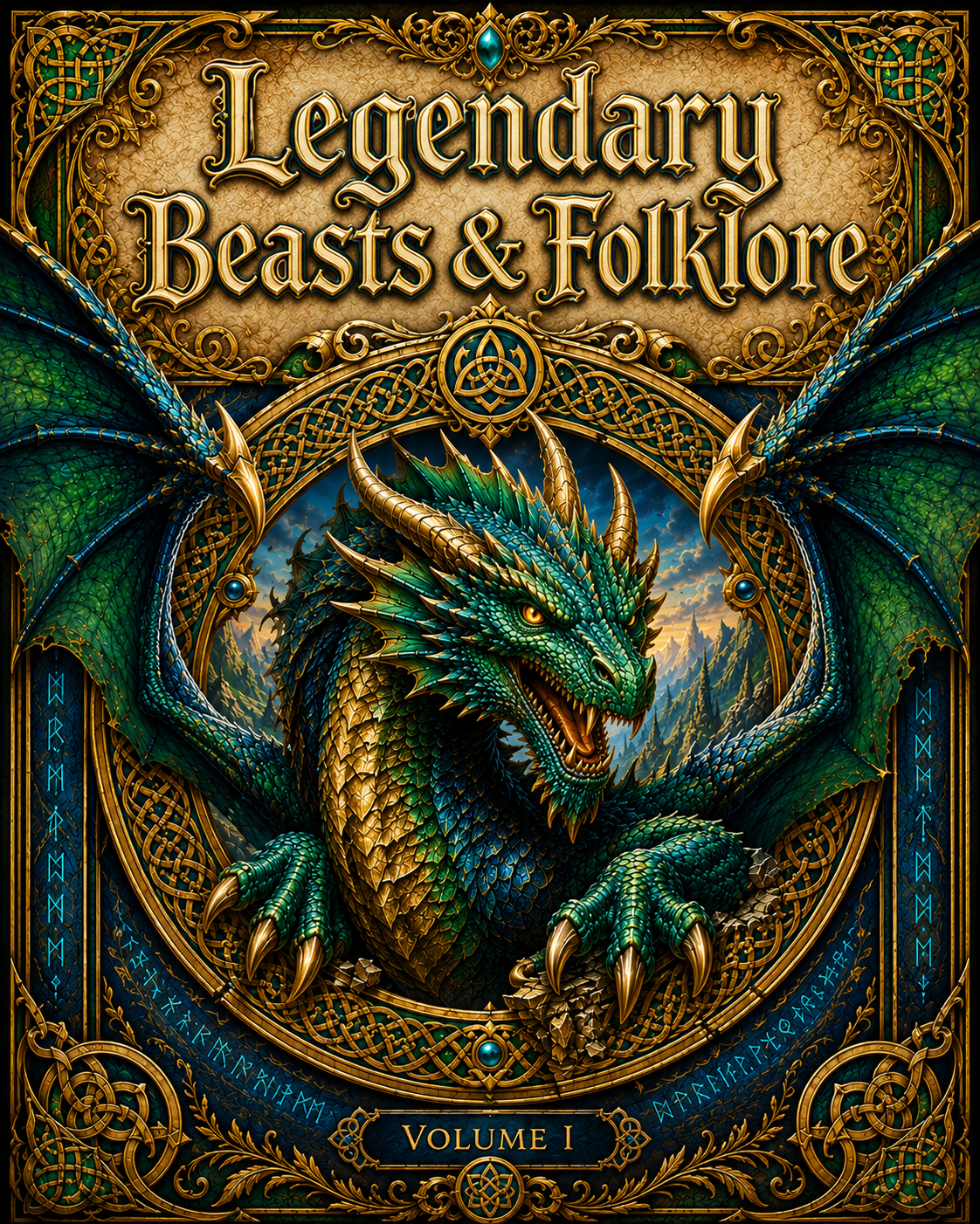 Legendary Beasts & Folklore Volume I coloring book cover